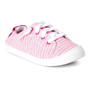 NWT Wonder Nation little girls Pink Stripes Casual Bump Toe Sneakers. Size 1